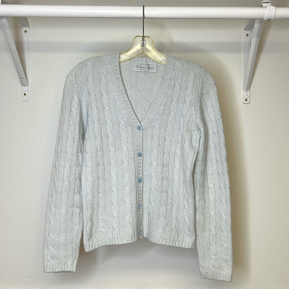 Vintage 1960’s Baby Blue Knit Cashmere Sweater- S